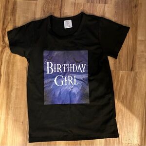 Size 3 Stylish Black Birthday Girl Tee for Kids Wednesday Adams theme